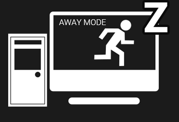 A sketch of a desktop and a monitor displaying a man running away  